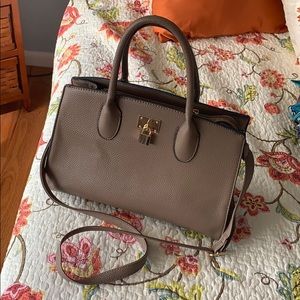 Tan faux leather satchel